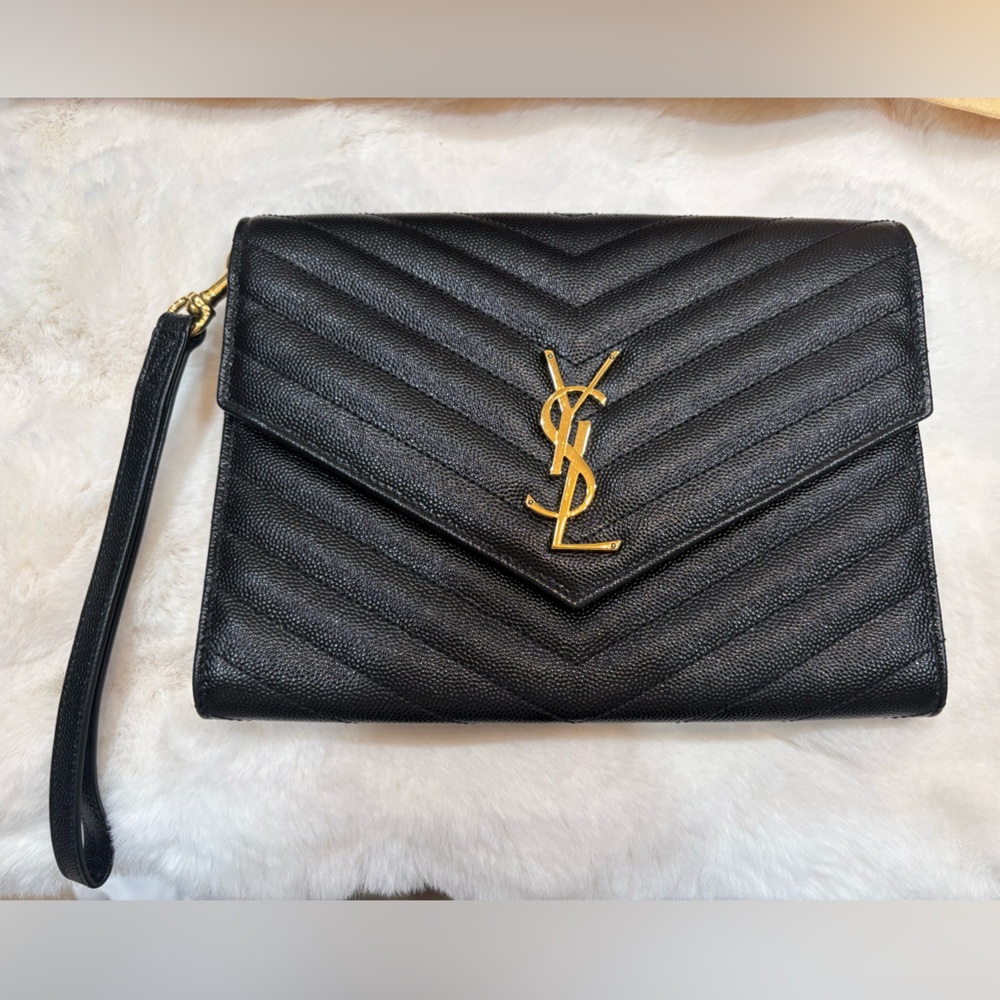 YSL
Black Monogram envelope clutch